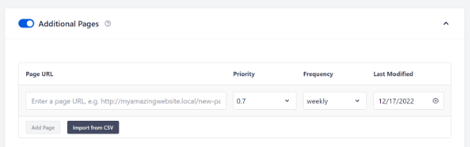 向站點地圖添加其他頁面