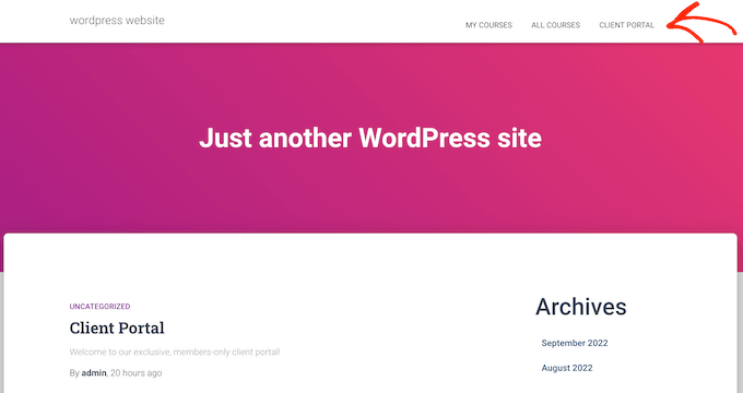 WordPress中客戶(hù)端門(mén)戶(hù)的鏈接