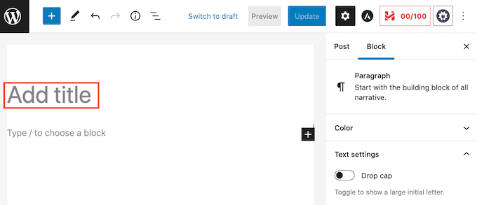 創(chuàng)建 WordPress 頁(yè)面或帖子標(biāo)題