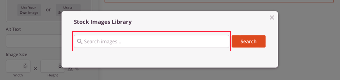 您現(xiàn)在可以搜索 SeedProd 庫存圖片庫