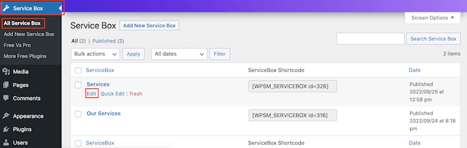 使用免費插件編輯您的服務
