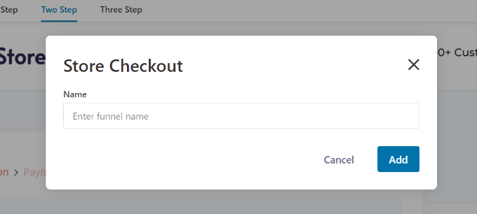 輸入漏斗的名稱