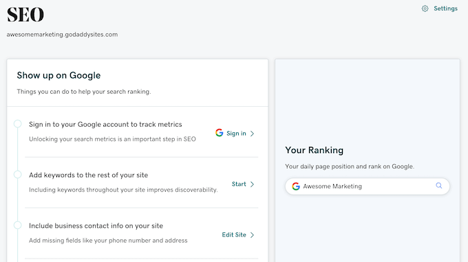 GoDaddy的搜索引擎優(yōu)化工具