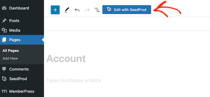 使用 SeedProd 編輯 MemberPress 帳戶(hù)頁(yè)面