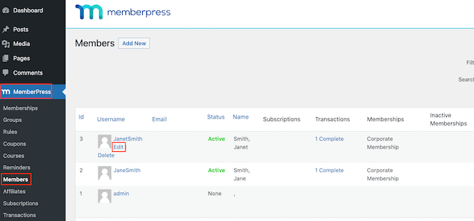 編輯客戶(hù)帳號(hào)