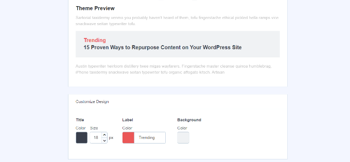 預(yù)覽熱門帖子和自定義選項
