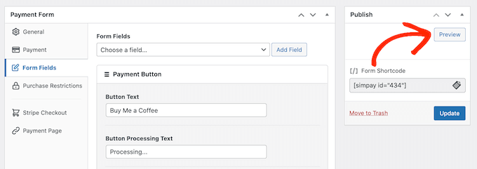 如何在WordPress中預(yù)覽付款表單