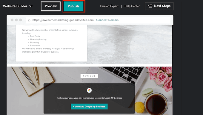 發(fā)布 GoDaddy 網(wǎng)站