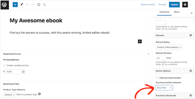 使用簡易數字下載創建“立即購買”按鈕