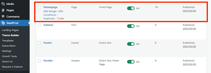 SeedProd 主頁(yè)模板