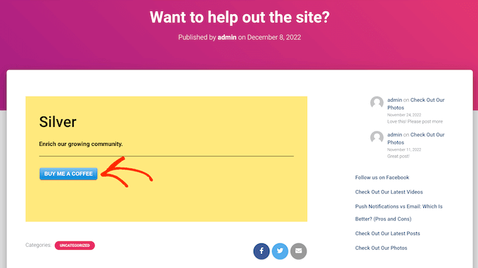 帶有條紋藍色樣式的付款表單