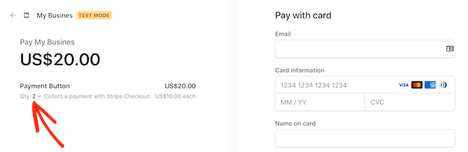 在結賬時更改產品數量