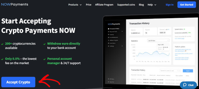 使用 NOWPayments 接受加密貨幣捐贈