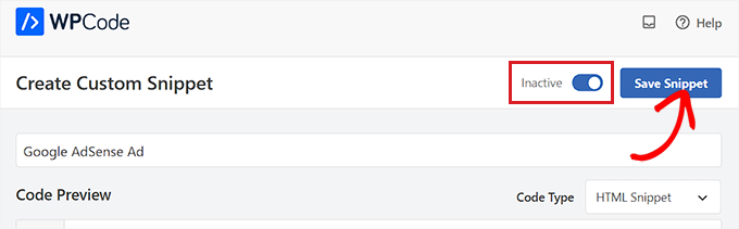 保存廣告塊的代碼段