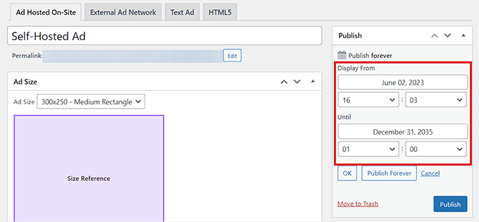 設置廣告投放時間