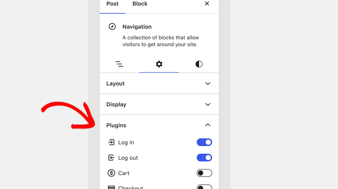 禁用自動插入的塊