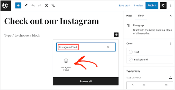 Instagram Feed WordPress 塊