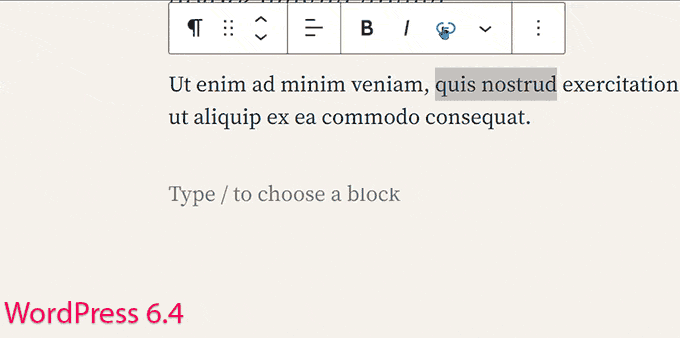 在WordPress 6.4的新選項卡中打開