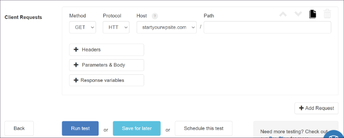 編輯客戶端請求設置