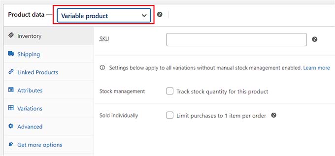 添加產(chǎn)品 SKU