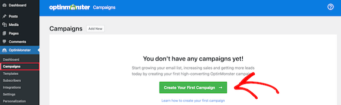 創(chuàng)建第一個(gè) OptinMonster 活動(dòng)