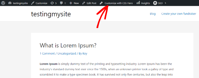 使用 CSS hero 進行自定義