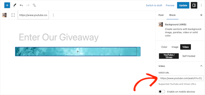 如何在WordPress中自定義YouTube背景視頻