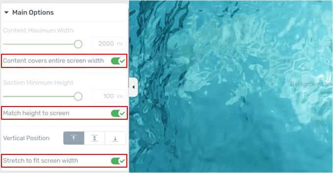 在 Thrive Architect 中調整視頻背景高度和寬度