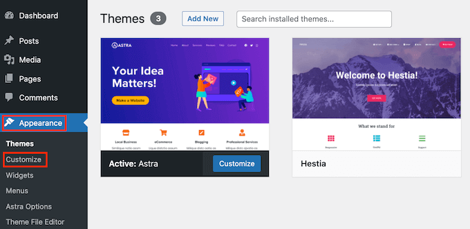 WordPress 主題定制器
