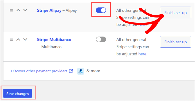 設置 Stripe 支付寶