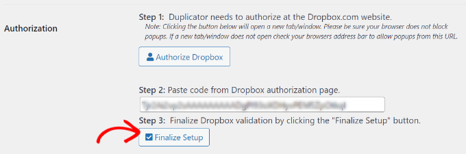 輸入代碼并完成設(shè)置