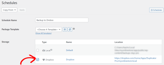 輸入名稱并選擇存儲(chǔ)位置