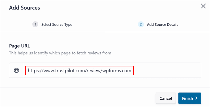 將 Trustpilot URL 插入 Reviews Feed pro 插件