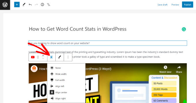 將視頻與中心對齊
