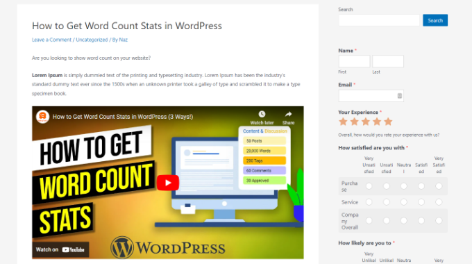 居中對齊的視頻預覽