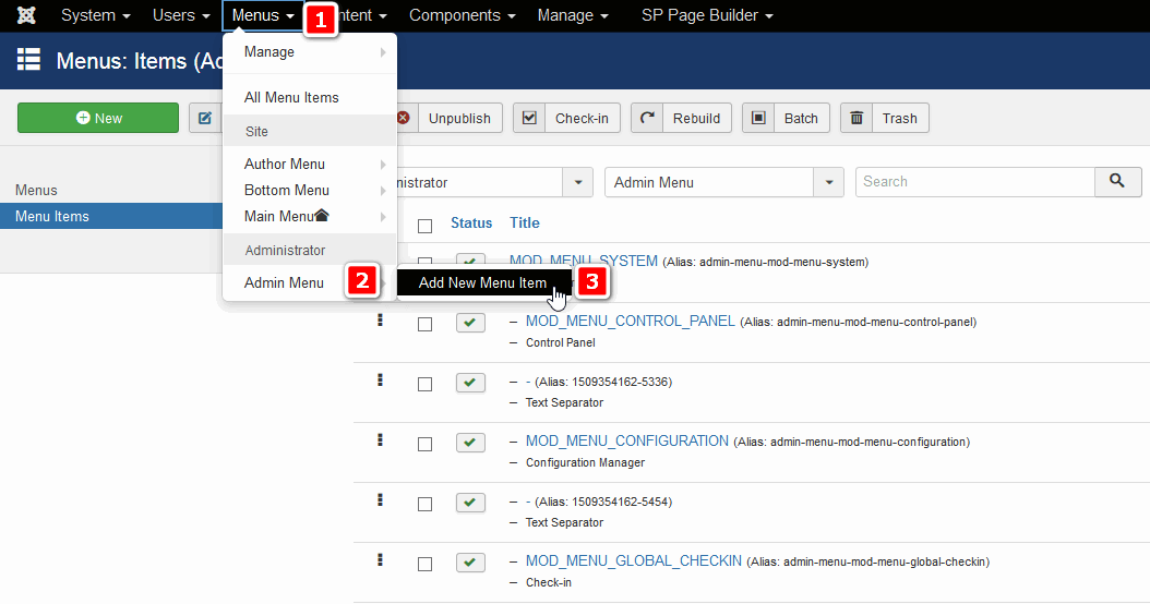 自定義菜單位置