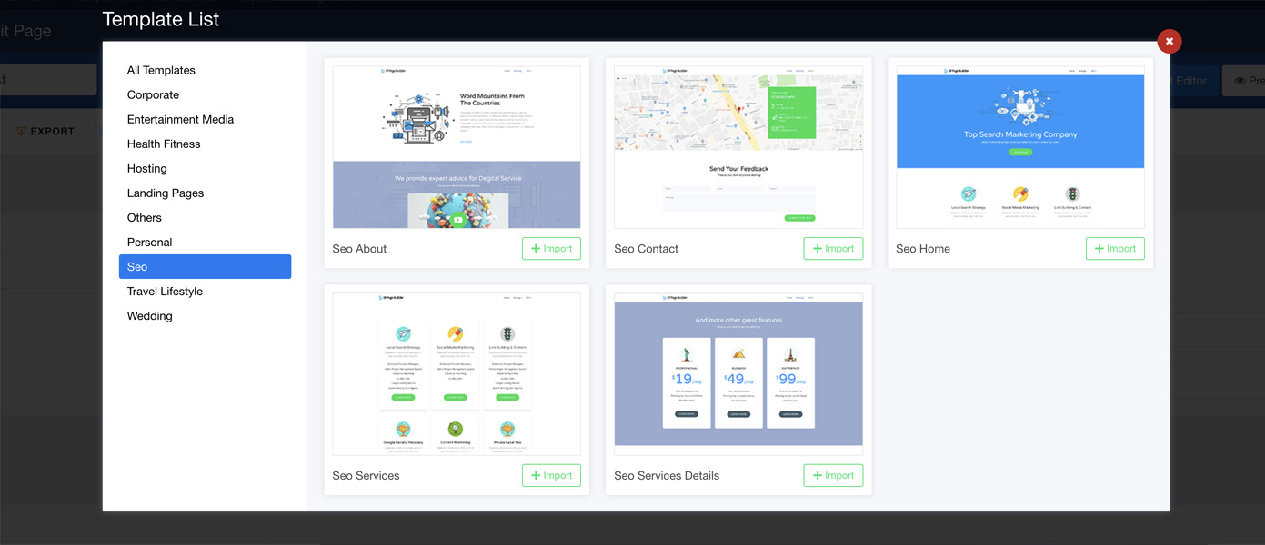 5個頁面模板關注SEO公司及其服務