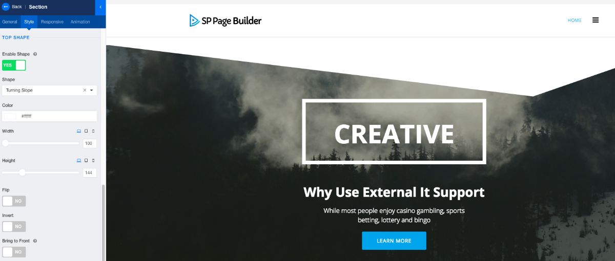 SP Page Builder形狀