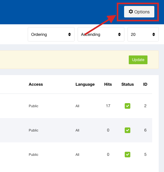 SP Page Builder菜單