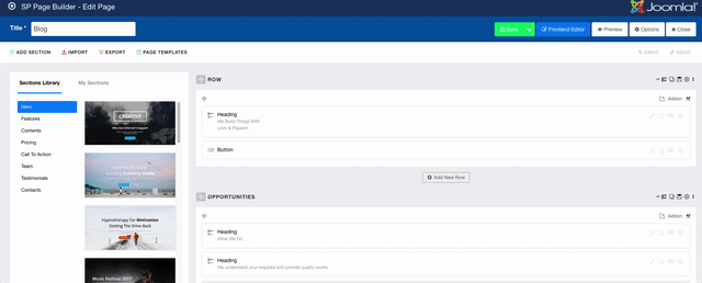 SP Page Builder添加內容