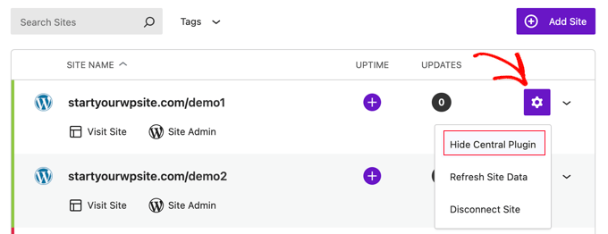 solidcentral hide central plugin